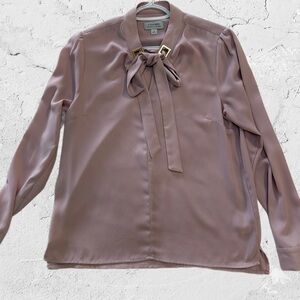 Tahari Light Pink Blouse with Bow Accent